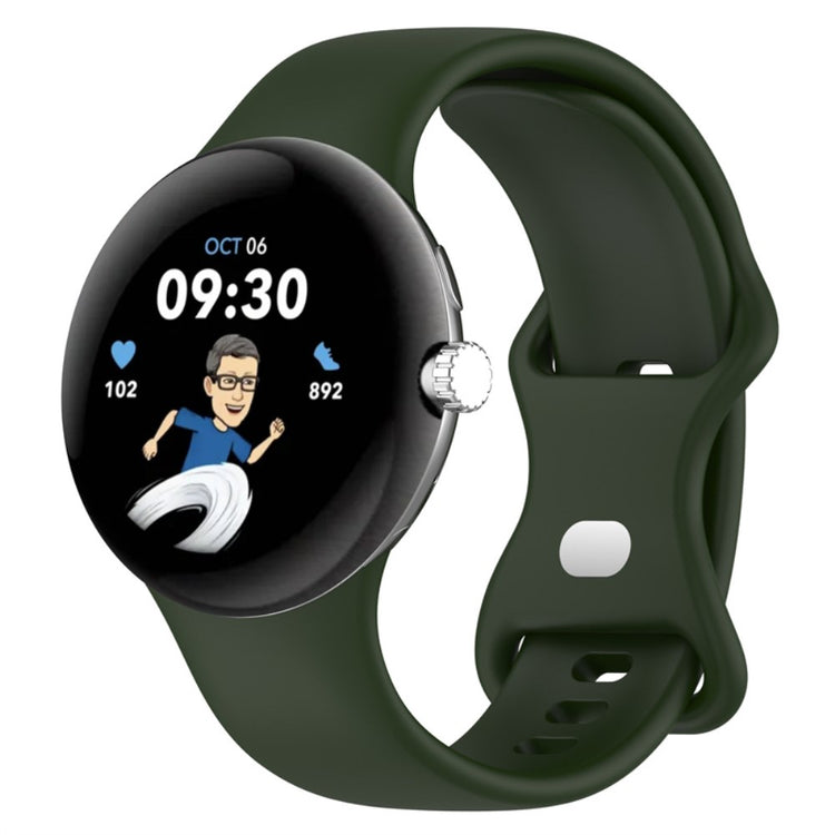 Vildt slidstærk Google Pixel Watch Silikone Rem - Grøn#serie_11