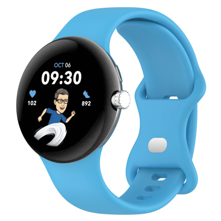 Vildt slidstærk Google Pixel Watch Silikone Rem - Blå#serie_8