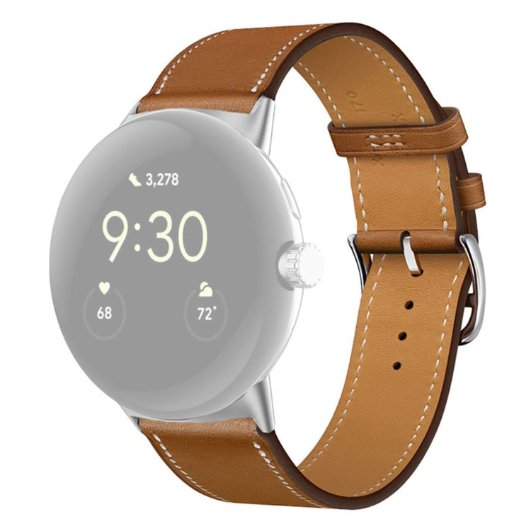 Mega fint Google Pixel Watch Ægte læder Rem - Brun#serie_13