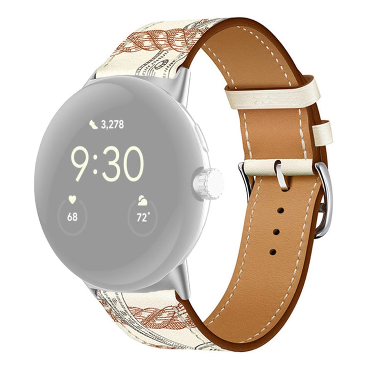 Mega fint Google Pixel Watch Ægte læder Rem - Brun#serie_2