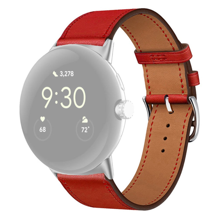 Mega fint Google Pixel Watch Ægte læder Rem - Rød#serie_8