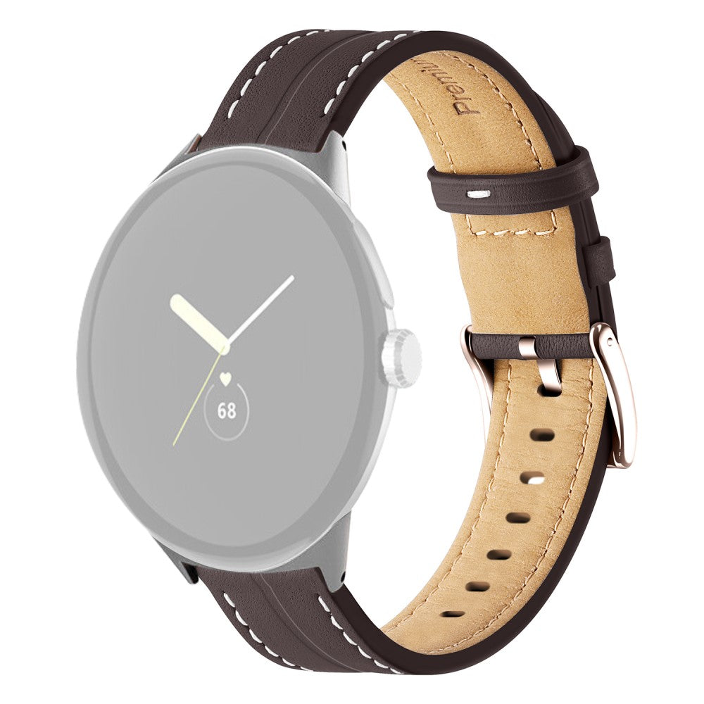 Helt vildt rart Google Pixel Watch Ægte læder Rem - Brun#serie_3
