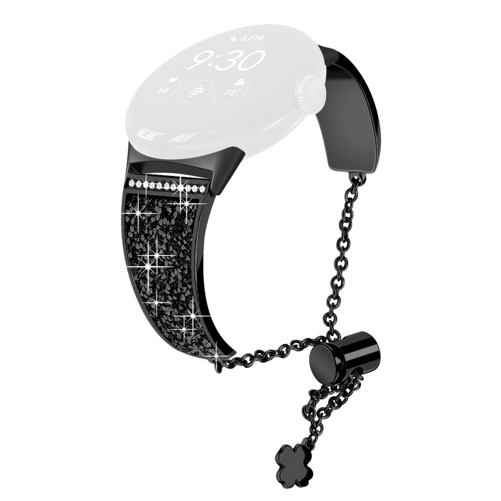 Solid Google Pixel Watch Metal og Rhinsten Rem - Sort#serie_1