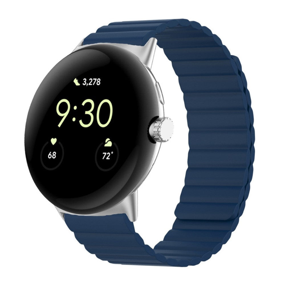 Meget holdbart Google Pixel Watch Silikone Rem - Blå#serie_10