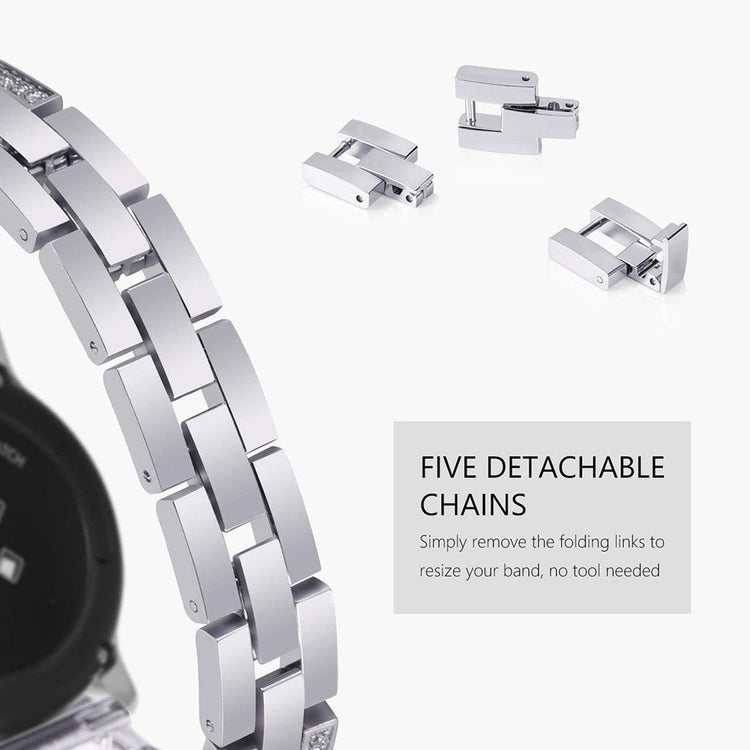 Rigtigt Skøn Metal Og Rhinsten Rem passer til Google Pixel Watch - Sølv#serie_1