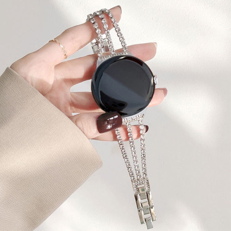 Rigtigt Skøn Metal Og Rhinsten Rem passer til Google Pixel Watch - Pink#serie_2