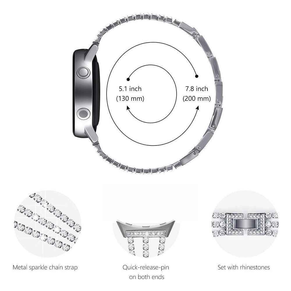 Rigtigt Skøn Metal Og Rhinsten Rem passer til Google Pixel Watch - Pink#serie_2