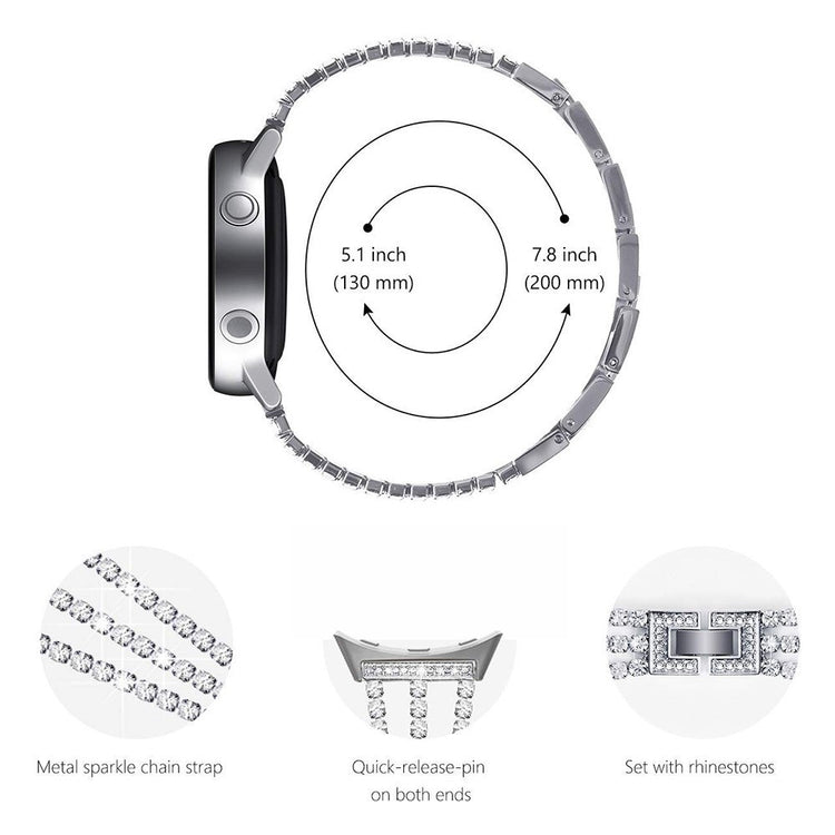 Rigtigt Skøn Metal Og Rhinsten Rem passer til Google Pixel Watch - Sort#serie_3