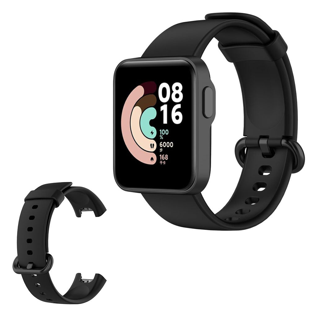 Cool Xiaomi Mi Watch Lite / Xiaomi Redmi Watch Silikone Rem - Sort#serie_1