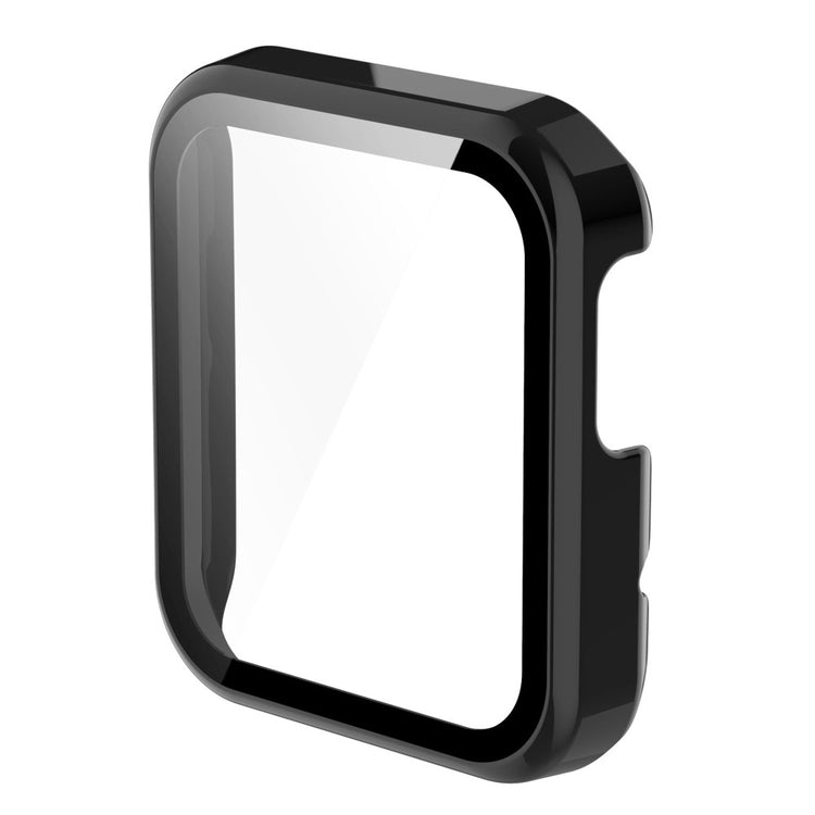 Super Fed Xiaomi Mi Watch Lite / Xiaomi Redmi Watch Cover med Skærmbeskytter i Plastik og Hærdet Glas - Sort#serie_1