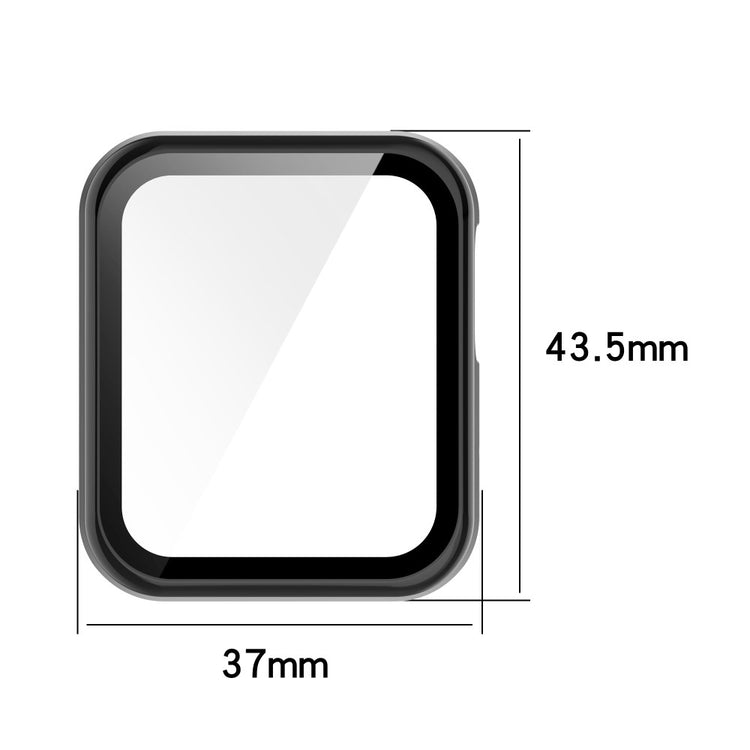 Super Fed Xiaomi Mi Watch Lite / Xiaomi Redmi Watch Cover med Skærmbeskytter i Plastik og Hærdet Glas - Sort#serie_1