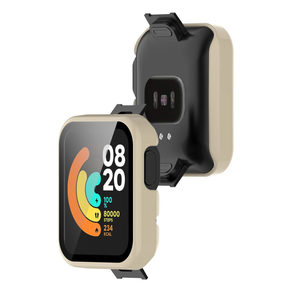 Super Fed Xiaomi Mi Watch Lite / Xiaomi Redmi Watch Cover med Skærmbeskytter i Plastik og Hærdet Glas - Hvid#serie_3