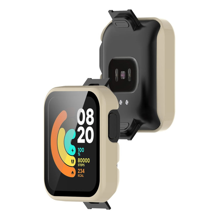 Super Fed Xiaomi Mi Watch Lite / Xiaomi Redmi Watch Cover med Skærmbeskytter i Plastik og Hærdet Glas - Hvid#serie_3