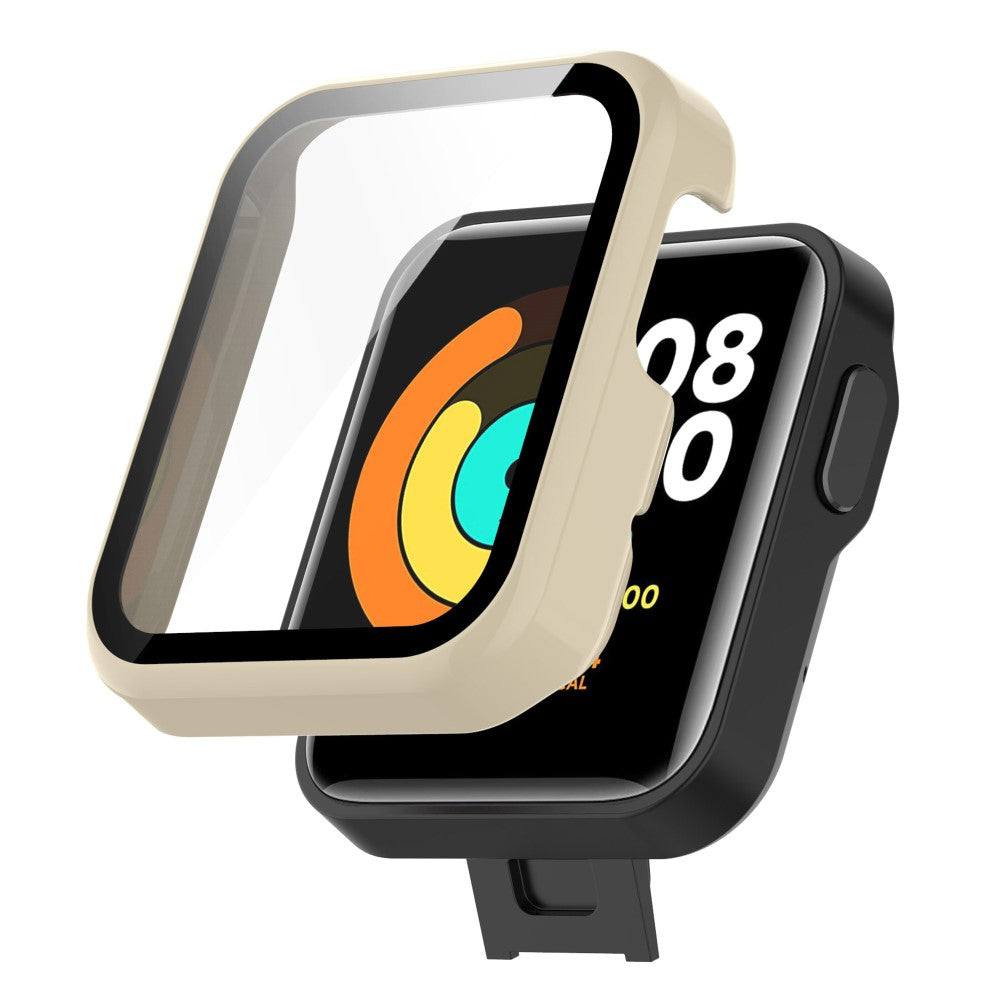 Super Fed Xiaomi Mi Watch Lite / Xiaomi Redmi Watch Cover med Skærmbeskytter i Plastik og Hærdet Glas - Hvid#serie_3