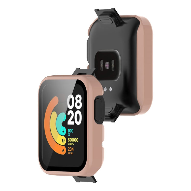 Super Fed Xiaomi Mi Watch Lite / Xiaomi Redmi Watch Cover med Skærmbeskytter i Plastik og Hærdet Glas - Pink#serie_4