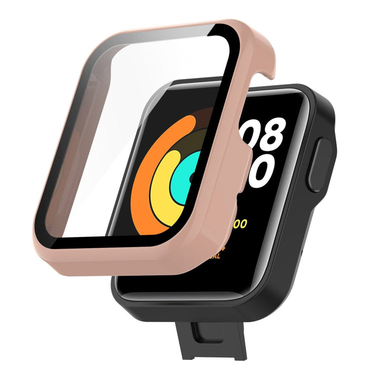 Super Fed Xiaomi Mi Watch Lite / Xiaomi Redmi Watch Cover med Skærmbeskytter i Plastik og Hærdet Glas - Pink#serie_4