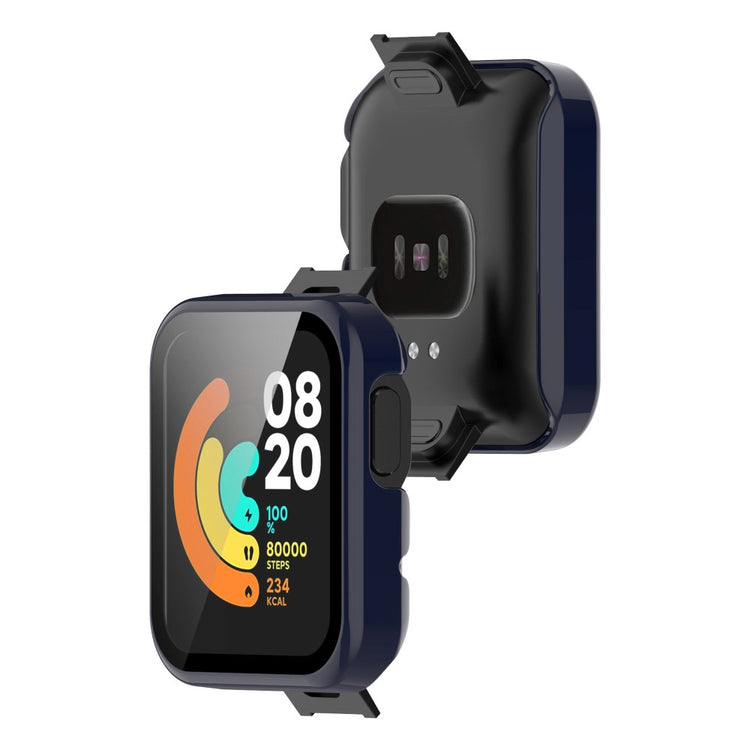 Super Fed Xiaomi Mi Watch Lite / Xiaomi Redmi Watch Cover med Skærmbeskytter i Plastik og Hærdet Glas - Blå#serie_6