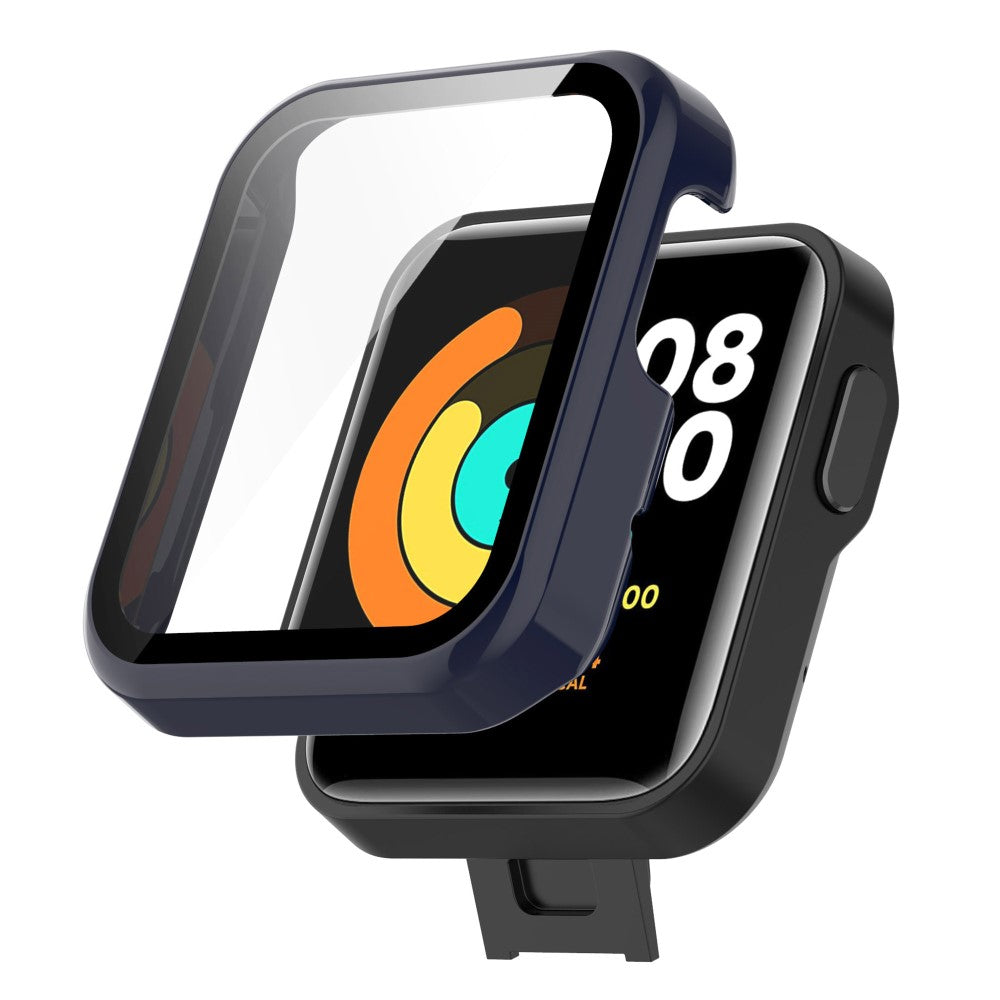 Super Fed Xiaomi Mi Watch Lite / Xiaomi Redmi Watch Cover med Skærmbeskytter i Plastik og Hærdet Glas - Blå#serie_6