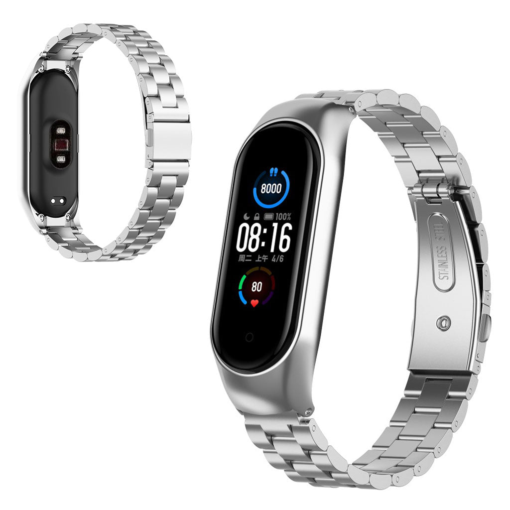 Xiaomi Mi Smart Band 6 / 5 stainless steel watch band - Silver#serie_1