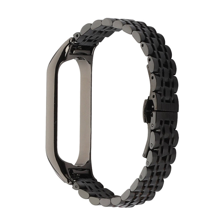 Smuk Xiaomi Mi Smart Band 6 / Xiaomi Mi Band 5 Metal Rem - Sort#serie_5