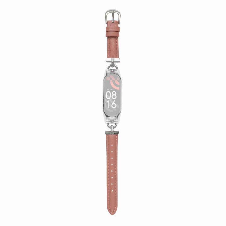  Xiaomi Mi Smart Band 6 / Xiaomi Mi Band 5 Ægte læder Rem - Pink#serie_7