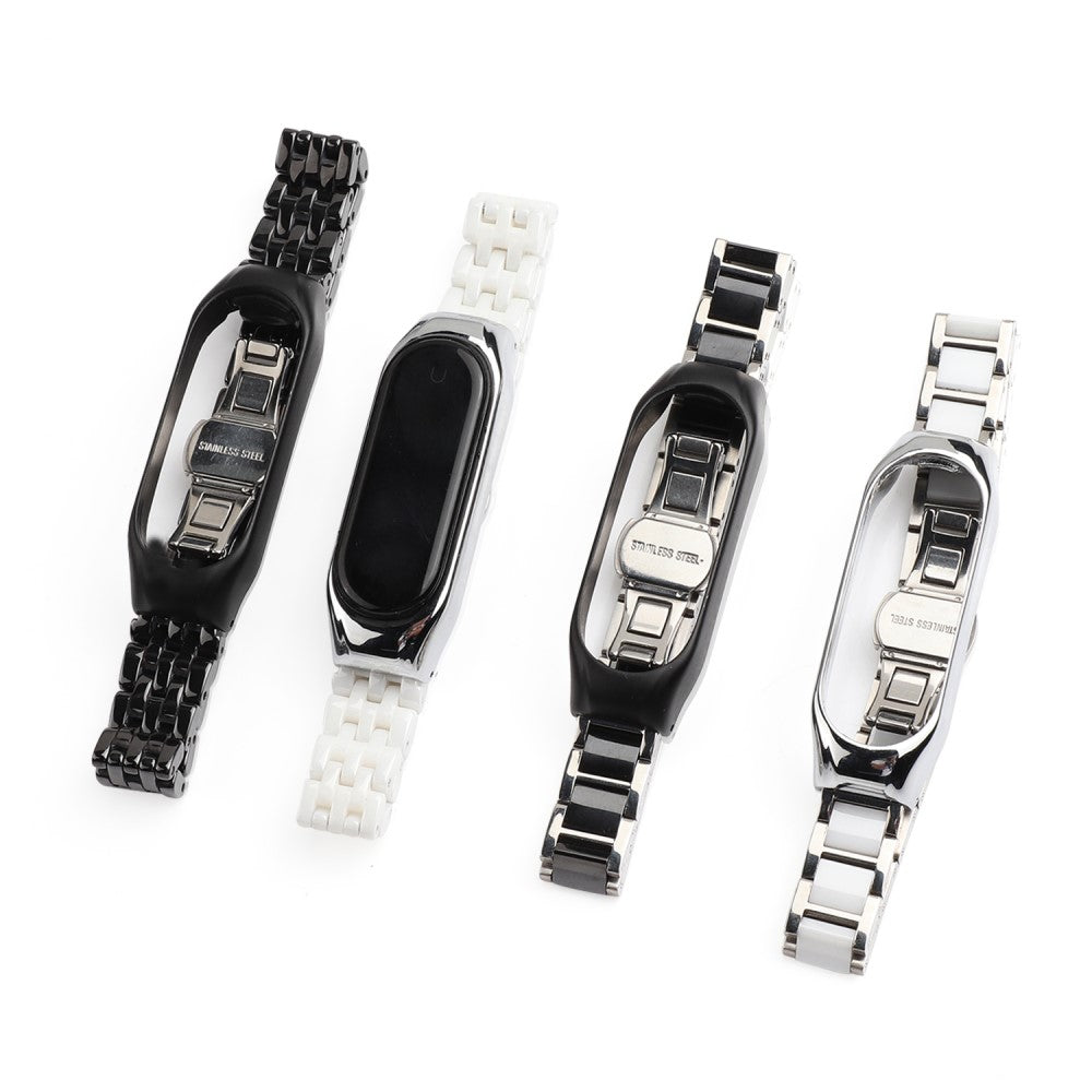 Kønt Xiaomi Mi Smart Band 6 / Xiaomi Mi Band 5 Metal Rem - Hvid#serie_2