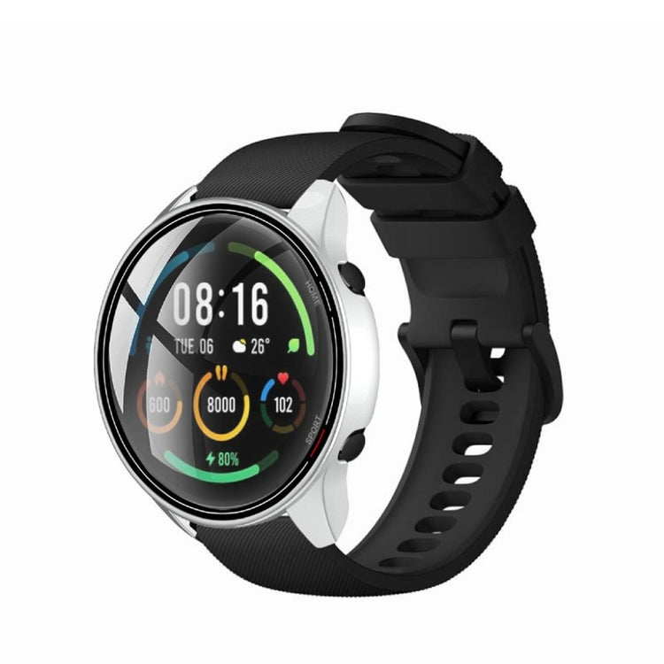 Vildt Fint Xiaomi Mi Watch Color Silikone og Glas Cover - Sølv#serie_4