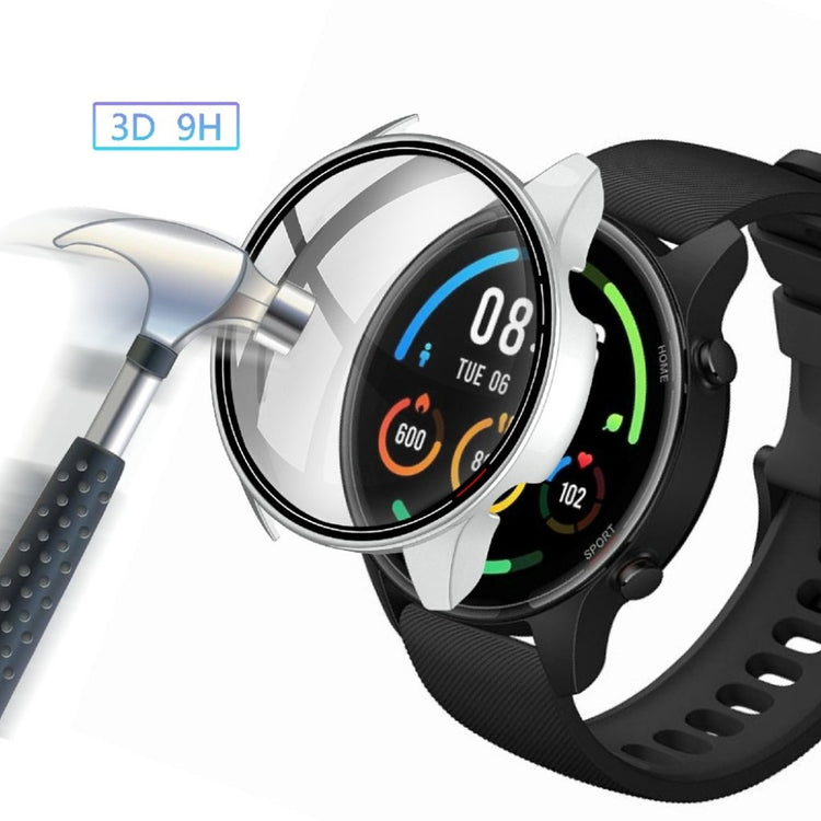Vildt Fint Xiaomi Mi Watch Color Silikone og Glas Cover - Sølv#serie_4