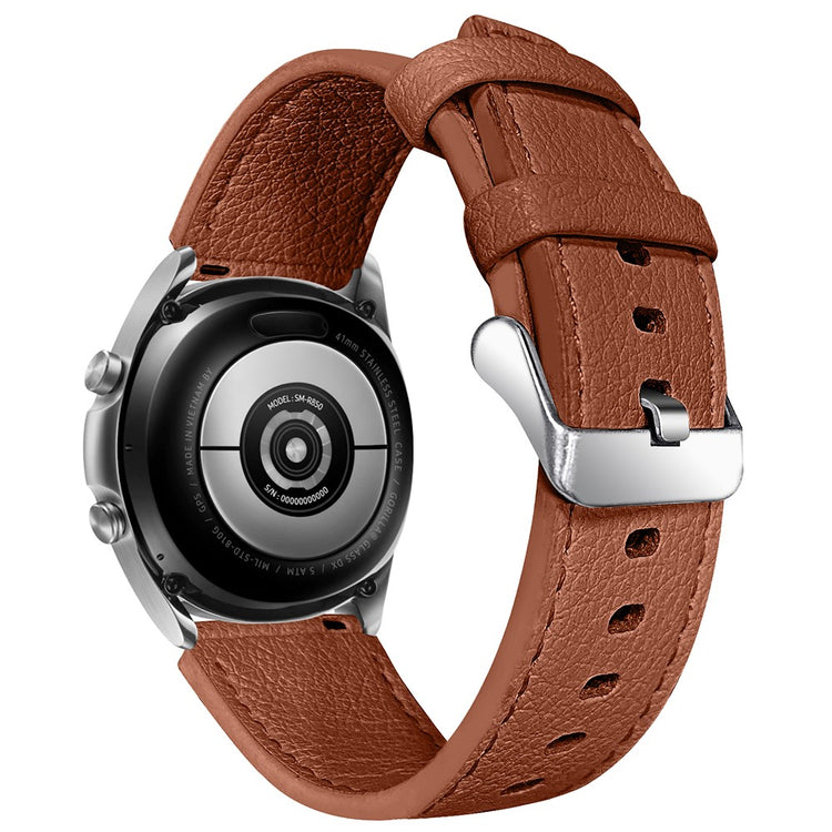 Super slidstærk Xiaomi Mi Watch Color Ægte læder Rem - Brun#serie_5