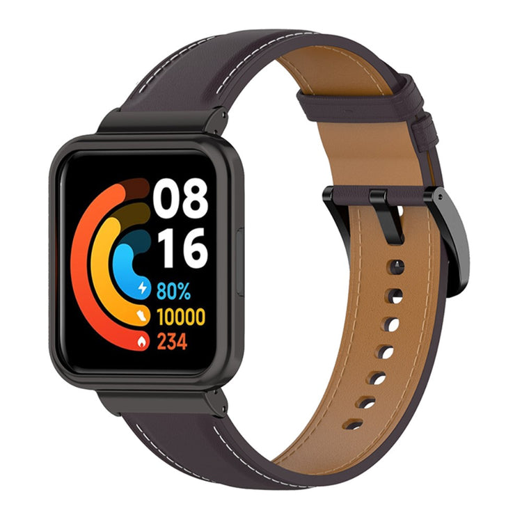 Smuk Xiaomi Redmi Watch 2 Lite Ægte læder Rem - Lilla#serie_1