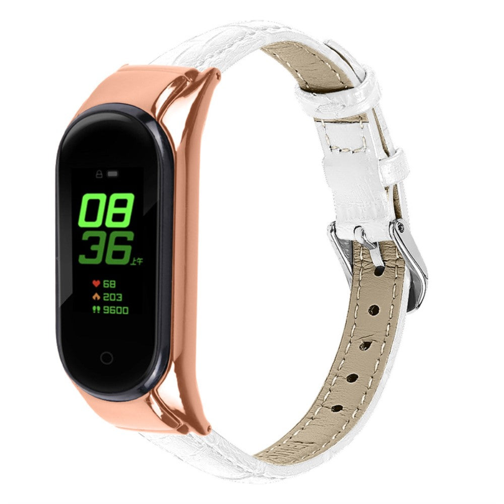 Vildt nydelig Xiaomi Mi Band 7 Ægte læder Rem - Hvid#serie_1