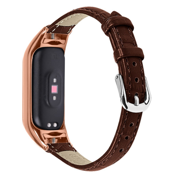 Alle tiders Xiaomi Mi Band 7 Ægte læder Urrem - Brun#serie_6