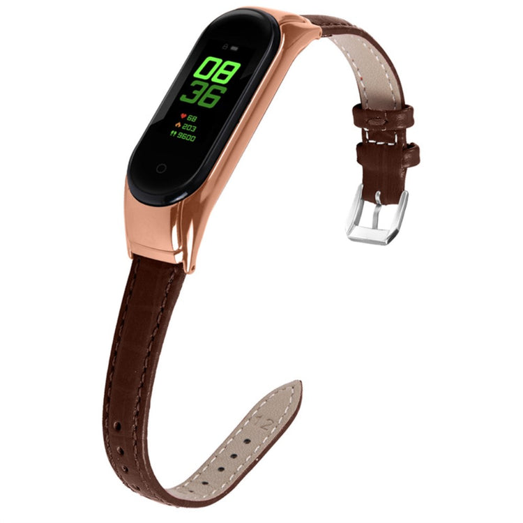 Alle tiders Xiaomi Mi Band 7 Ægte læder Urrem - Brun#serie_6