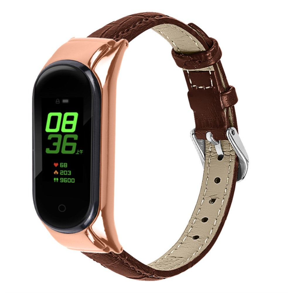 Vildt nydelig Xiaomi Mi Band 7 Ægte læder Rem - Brun#serie_6