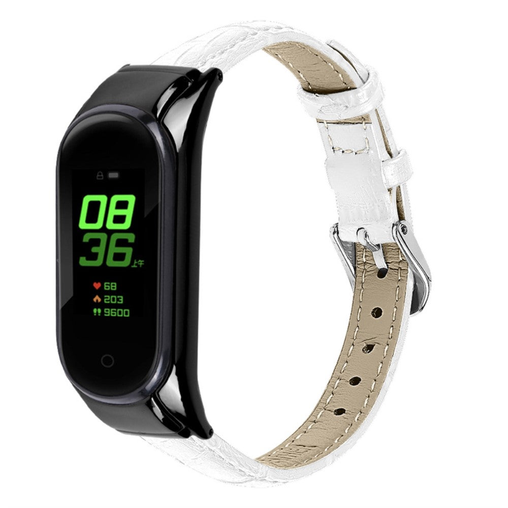 Vildt fint Xiaomi Mi Band 7 Ægte læder Rem - Hvid#serie_1