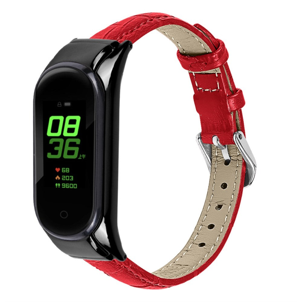 Vildt fint Xiaomi Mi Band 7 Ægte læder Rem - Rød#serie_4