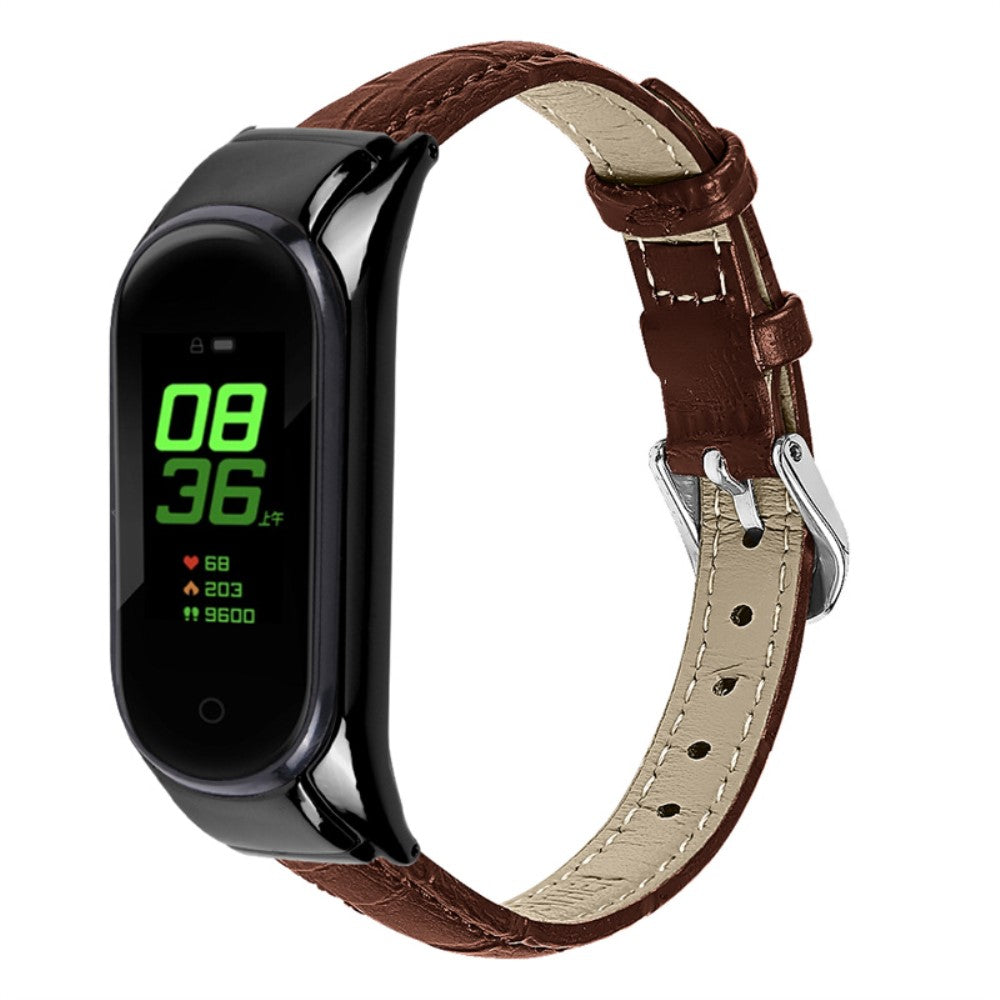Vildt fint Xiaomi Mi Band 7 Ægte læder Rem - Brun#serie_6