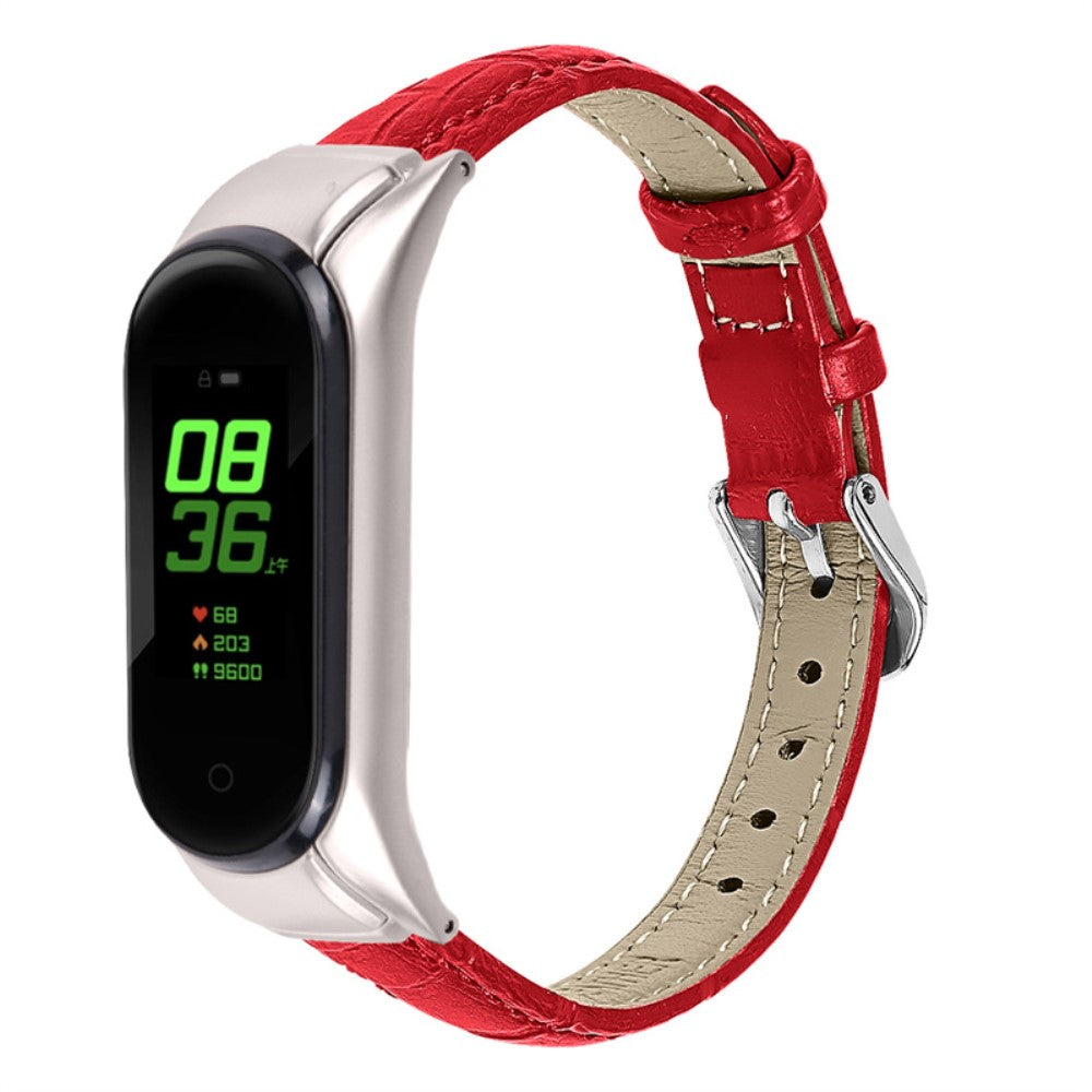 Helt vildt skøn Xiaomi Mi Band 7 Ægte læder Urrem - Rød#serie_4