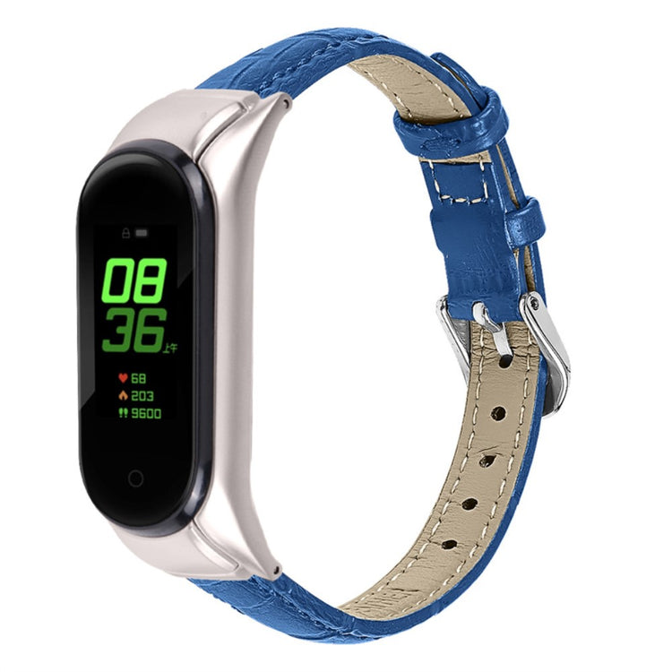 Helt vildt skøn Xiaomi Mi Band 7 Ægte læder Urrem - Blå#serie_5