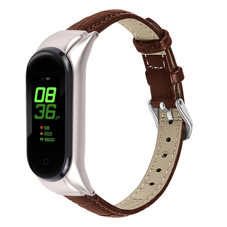 Helt vildt skøn Xiaomi Mi Band 7 Ægte læder Urrem - Brun#serie_6