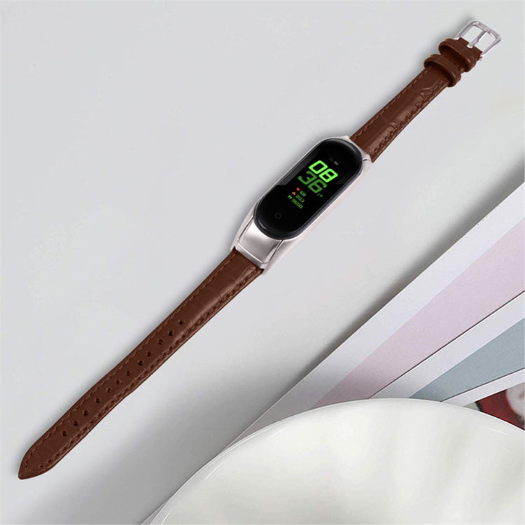 Helt vildt skøn Xiaomi Mi Band 7 Ægte læder Urrem - Brun#serie_6