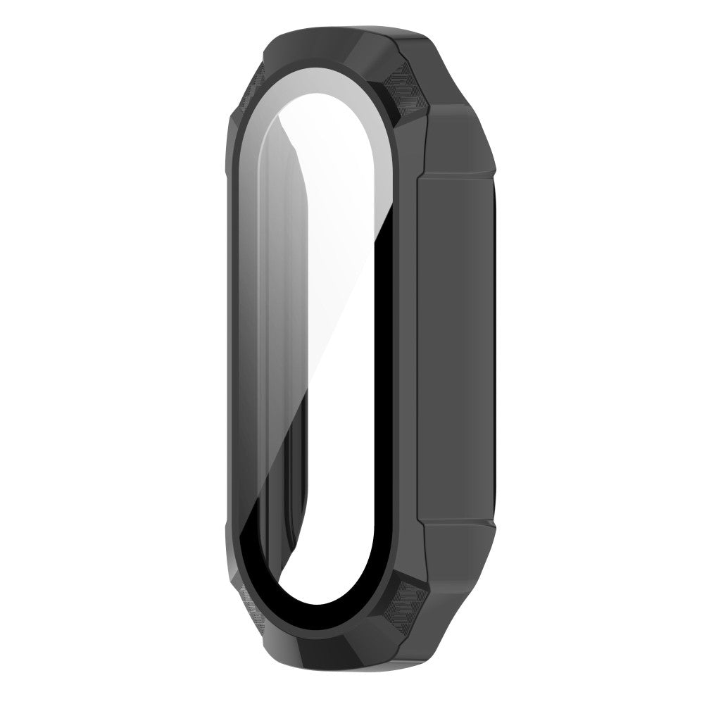 Beskyttende Xiaomi Mi Band 7 Cover med Skærmbeskytter i Plastik og Hærdet Glas - Sort#serie_1