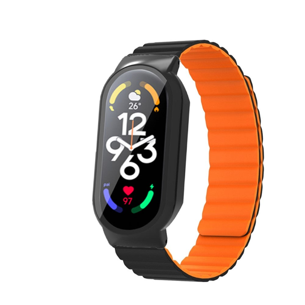 Vildt pænt Xiaomi Mi Band 7 Silikone og Glas Rem - Sort#serie_1