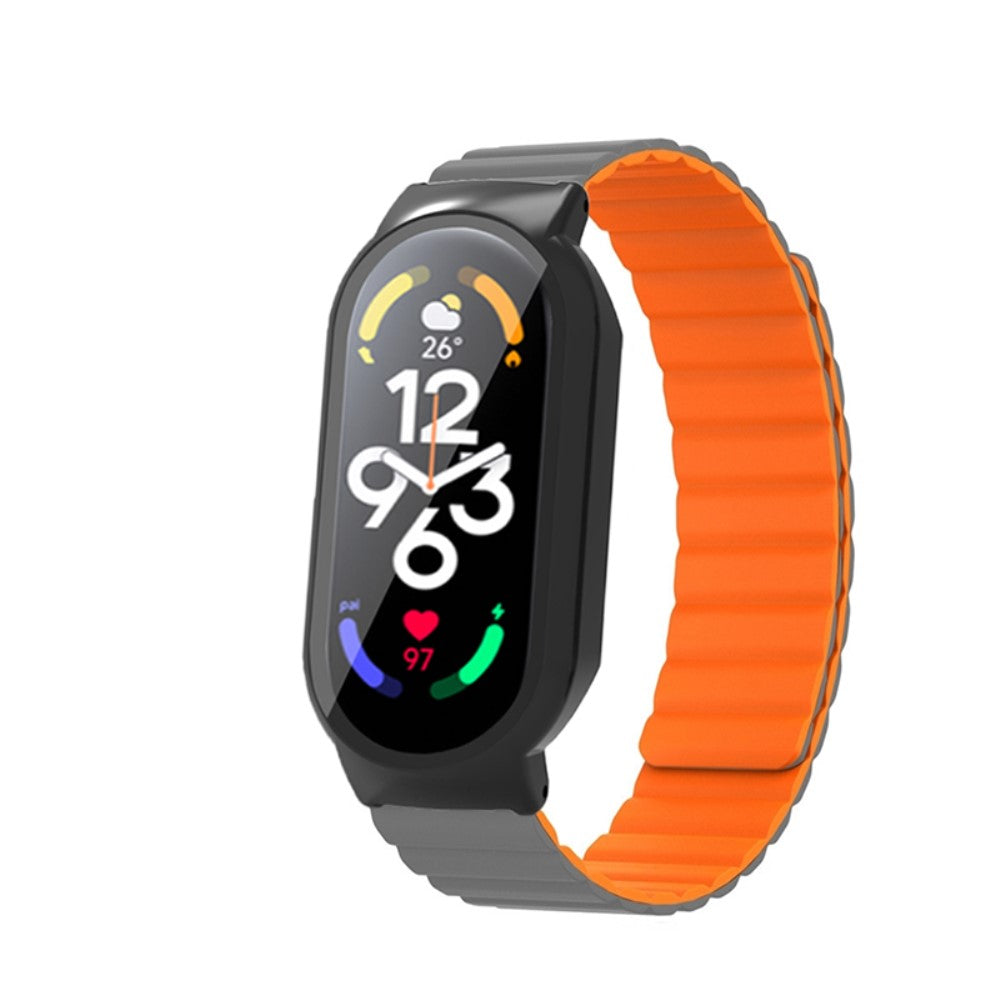 Vildt pænt Xiaomi Mi Band 7 Silikone og Glas Rem - Sølv#serie_6