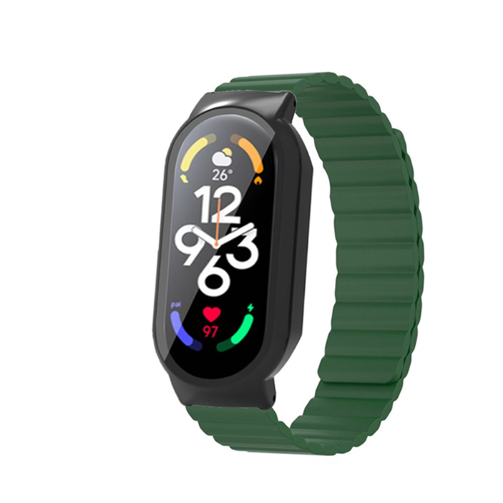 Vildt pænt Xiaomi Mi Band 7 Silikone og Glas Rem - Grøn#serie_8