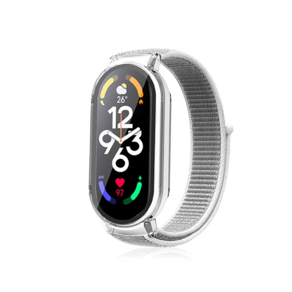 Glimrende Xiaomi Mi Band 7 Nylon og Glas Rem - Hvid#serie_4