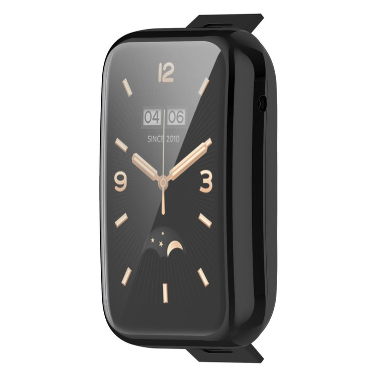 Rigtigt Godt Xiaomi Mi Band 7 Pro Plastik og Glas Cover - Sort#serie_1