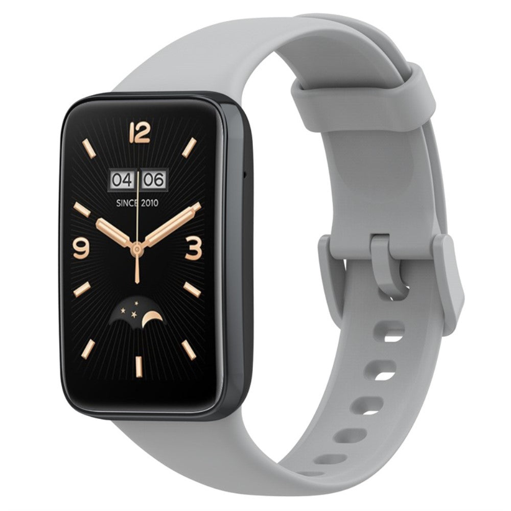 Mega slidstærk Xiaomi Mi Band 7 Pro Silikone Urrem - Sølv#serie_4