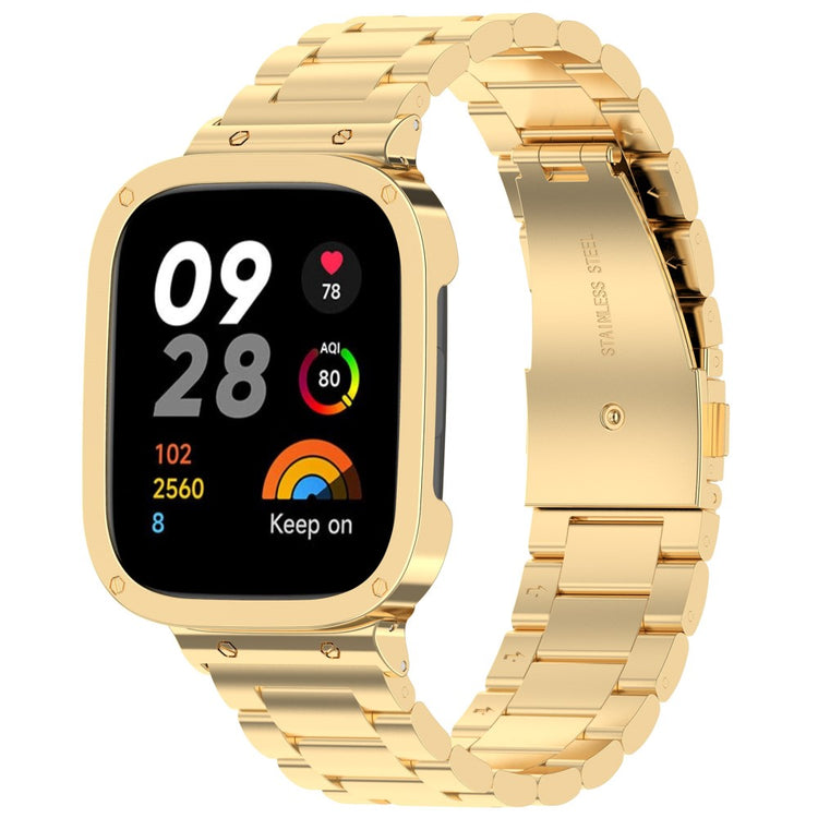 Metal Universal Rem passer til Xiaomi Redmi Watch 3 / Xiaomi Mi Watch Lite 3 - Guld#serie_2