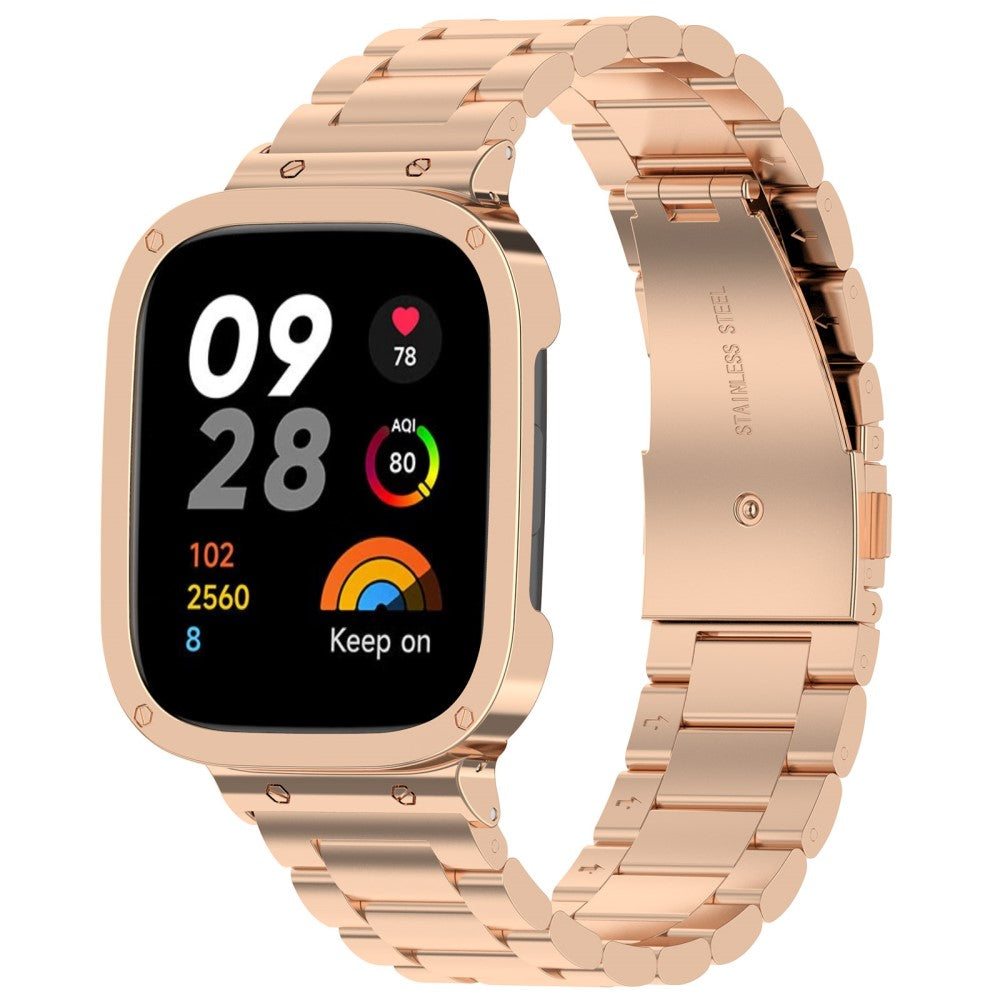 Metal Universal Rem passer til Xiaomi Redmi Watch 3 / Xiaomi Mi Watch Lite 3 - Pink#serie_3